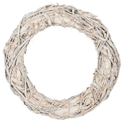 Corona redonda de ramas para manualidades y decoración, corona para puerta de 50 cm.