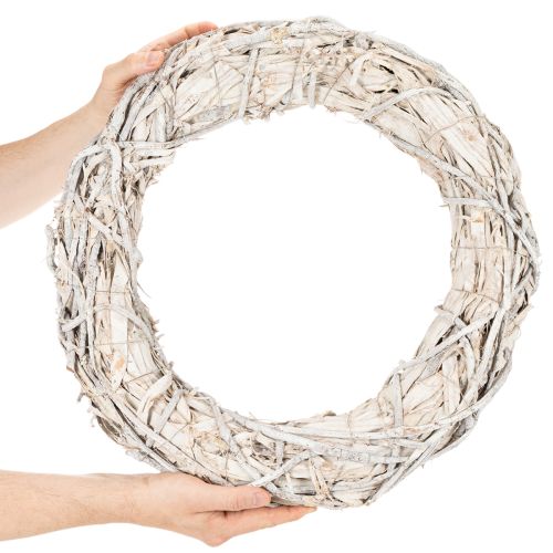 Corona redonda de ramas para manualidades y decoración, corona para puerta de 50 cm. | Floristik24.es