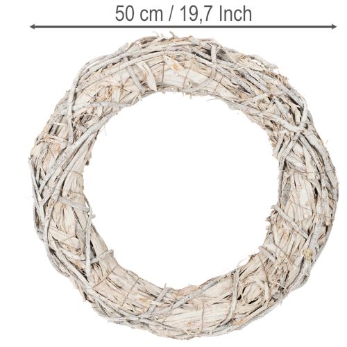 Corona redonda de ramas para manualidades y decoración, corona para puerta de 50 cm. | Floristik24.es