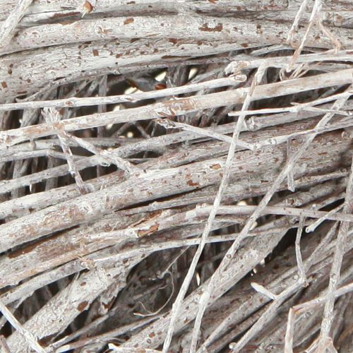 Artículo Corona de olmo blanca decorativa, corona natural blanqueada, Ø25 cm