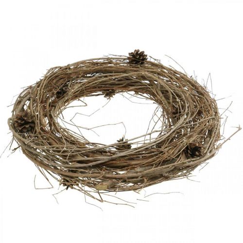 Floristik24 Corona de ramitas olmo corona natural deco corona naturaleza Ø45cm