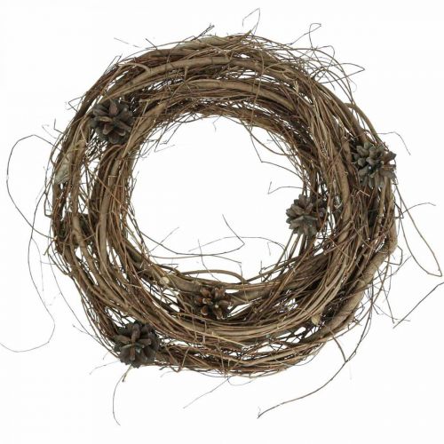 Floristik24 Guirnalda natural ramas de olmo conos deco guirnalda naturaleza Ø35cm H8cm