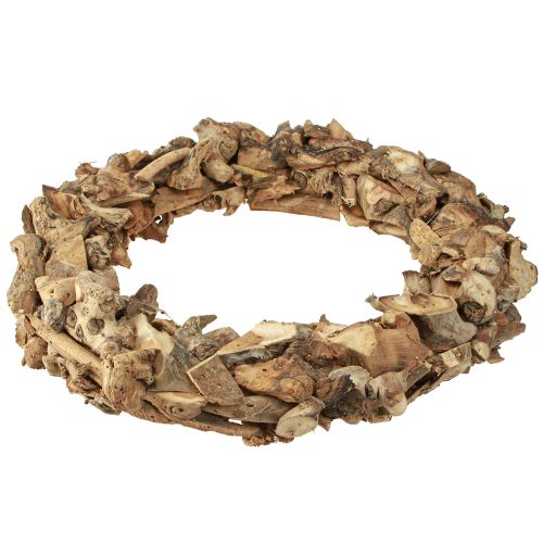 Artículo Corona de raíz de madera corona de madera natural decoración de mesa rústica Ø40cm