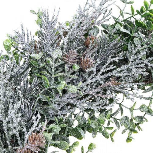 Floristik24 Corona navideña Corona de Adviento con nieve artificial Ø30cm
