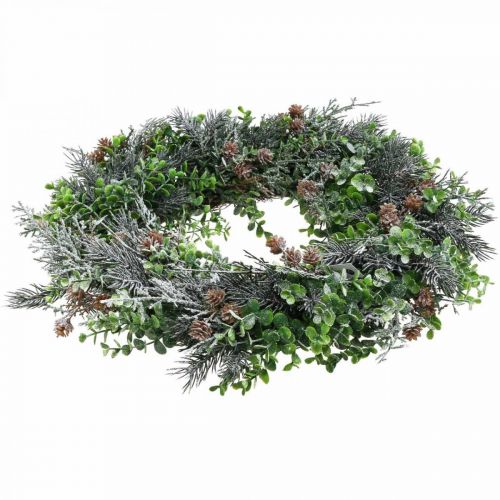Floristik24 Corona navideña Corona de Adviento con nieve artificial Ø30cm