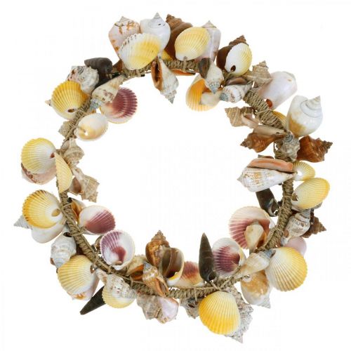 Floristik24 Guirnalda decorativa conchas y caracoles decoración marítima natural Ø30cm