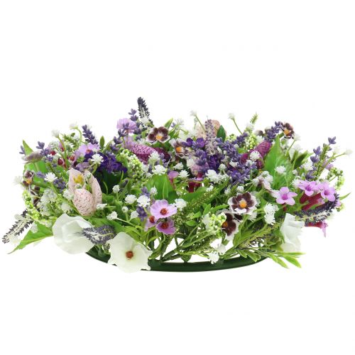 Floristik24 Corona damero flor/lavanda/lila Ø28cm