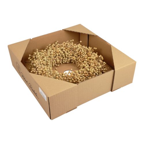 Artículo Corona decorativa boho corona decorativa de lino corona natural seca Ø28cm