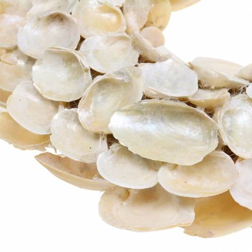 Floristik24 Corona con conchas natural brillante Ø30cm