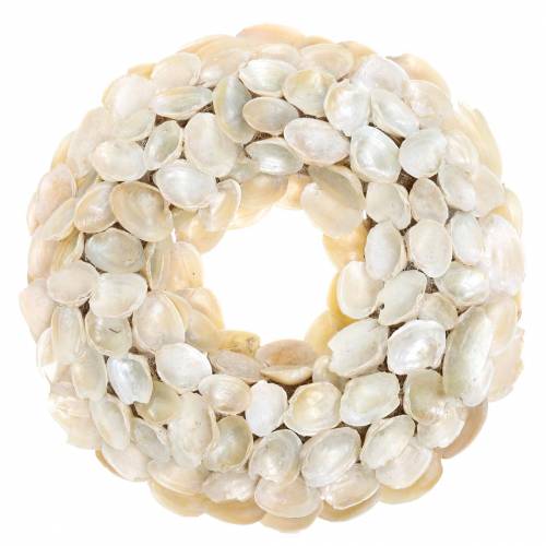 Floristik24 Corona con conchas natural brillante Ø30cm