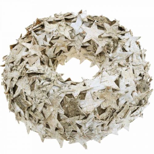 Floristik24 Decoración corona estrellas corteza de abedul decoración de mesa adviento abedul Ø25cm