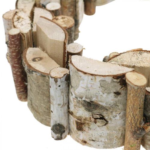 Floristik24 Corona decorativa corona de madera de abedul decoración de mesa Ø30cm H7cm