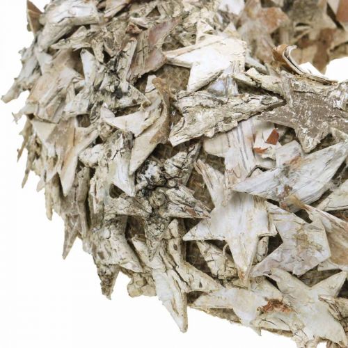 Floristik24 Corona decorativa estrellas corteza de abedul Corona navideña abedul Ø30cm