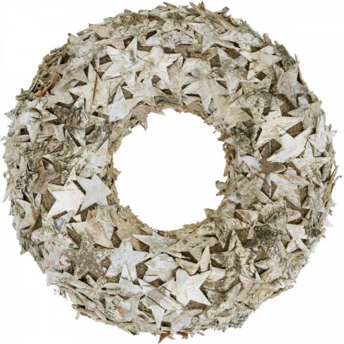 Floristik24 Corona decorativa estrellas corteza de abedul Corona navideña abedul Ø30cm