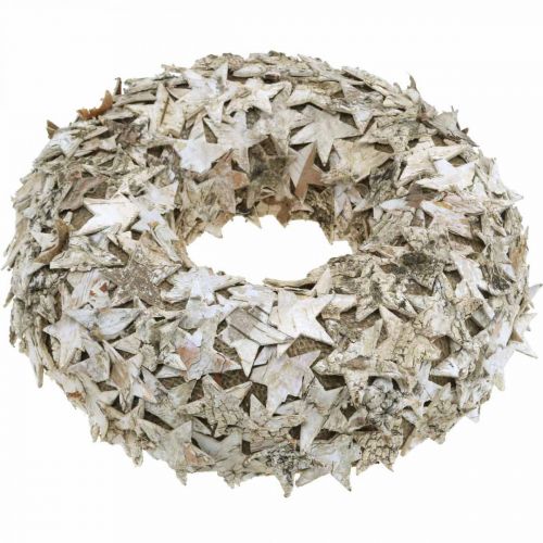 Floristik24 Corona decorativa estrellas corteza de abedul Corona navideña abedul Ø30cm