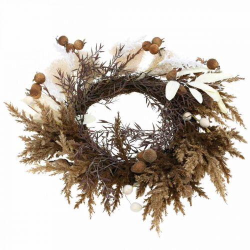 Floristik24 Guirnalda decorativa guirnalda puerta hierba seca artificial y frutas Ø50cm