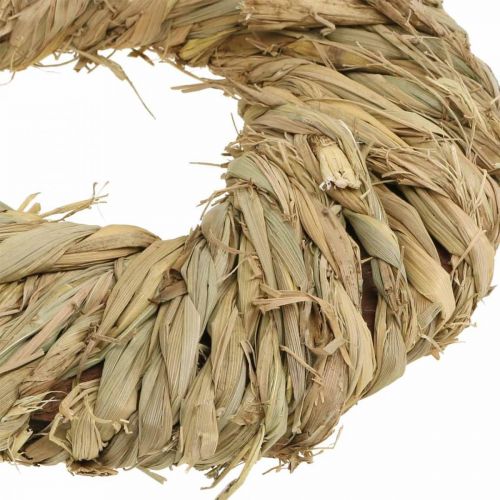 Floristik24 Corona de paja trenzada Ø19cm corona mini deco corona puerta natural