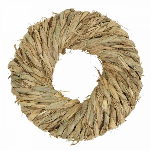 Floristik24 Corona de paja trenzada Ø19cm corona mini deco corona puerta natural