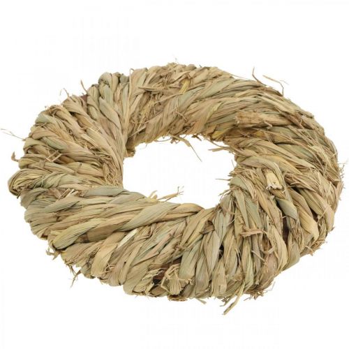 Floristik24 Corona de paja trenzada Ø19cm corona mini deco corona puerta natural