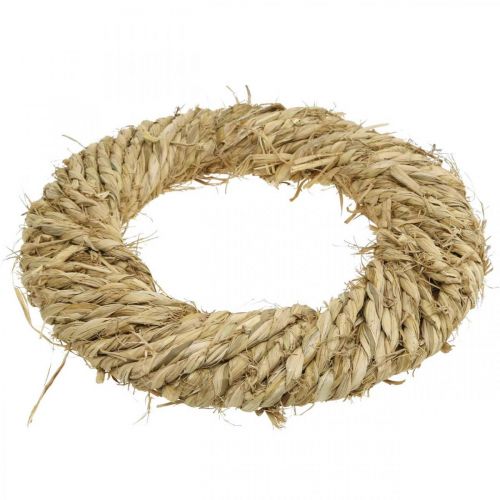 Floristik24 Guirnalda de paja trenzada Ø30cm corona decorativa paja natural decoración puerta