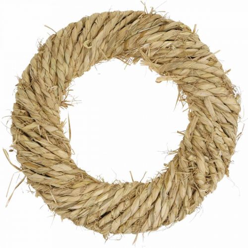 Floristik24 Guirnalda de paja trenzada Ø30cm corona decorativa paja natural decoración puerta