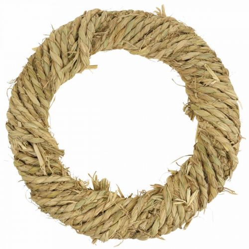 Floristik24 Corona de paja trenzada Ø37cm decoración de paja rústica natural