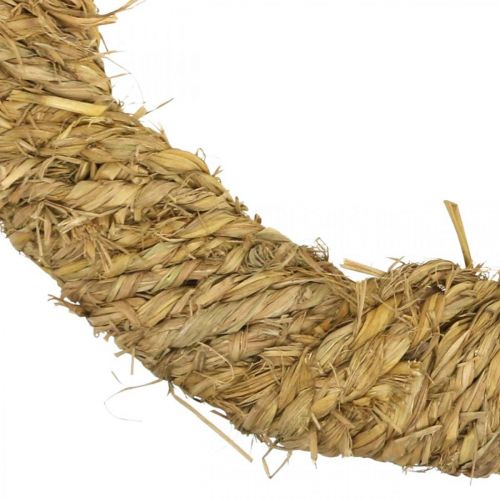 Floristik24 Corona de paja trenzada Ø54cm Corona decorativa rústica sobre aro de madera