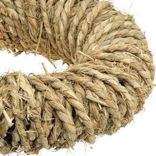 Floristik24 Corona de paja trenzada Ø45cm Corona rústica de verano naturaleza