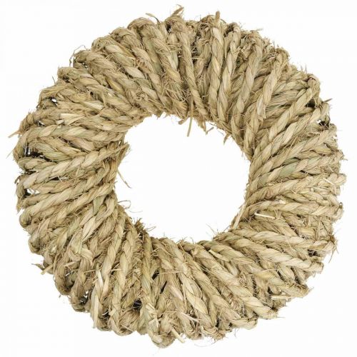 Floristik24 Corona de paja trenzada Ø45cm Corona rústica de verano naturaleza