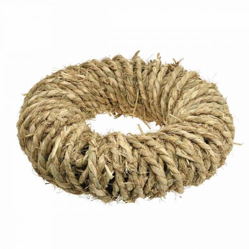 Floristik24 Corona de paja trenzada Ø45cm Corona rústica de verano naturaleza
