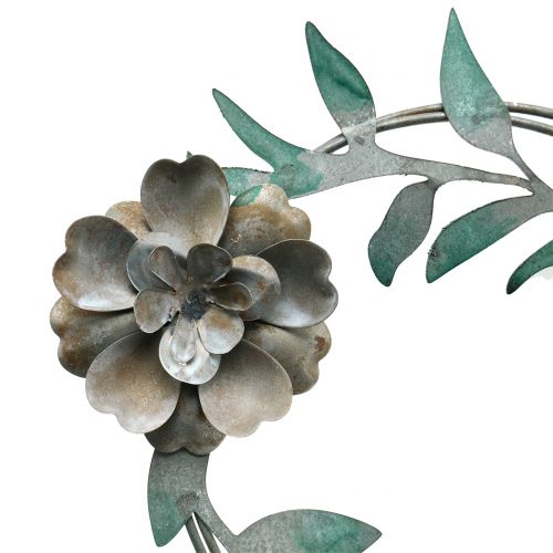 Alfiler de jardín corona de flores metal Al. 63 cm