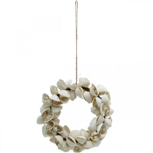 Floristik24 Corona marítima, decoración del mar, corona decorativa de conchas y caracoles naturales Ø26,5cm