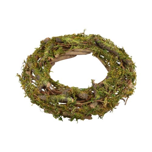 Artículo Corona corona natural corona de madera ramas musgo brillo Ø28cm