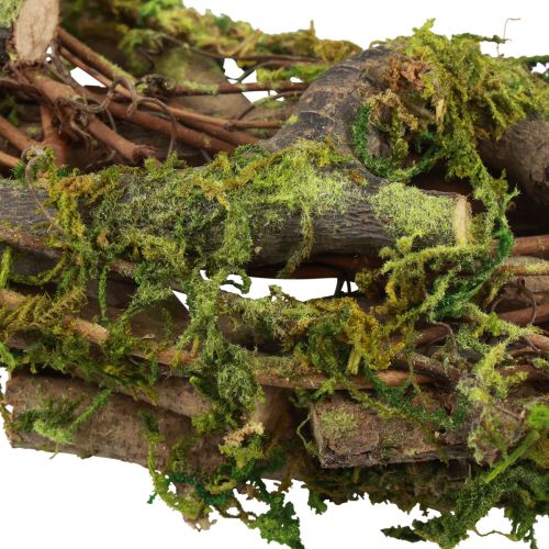 Floristik24 Corona corona natural corona de madera ramas musgo brillo Ø28cm