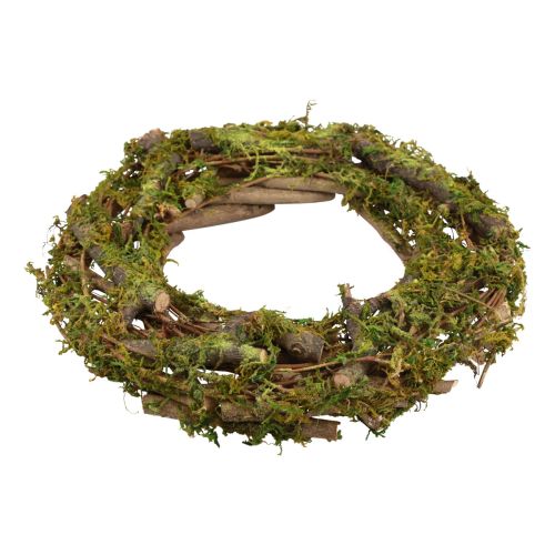 Floristik24 Corona corona natural corona de madera ramas musgo brillo Ø40cm