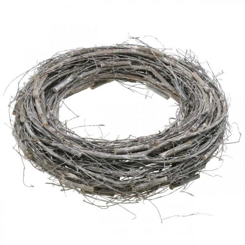 Floristik24 Corona deco blanco Ø40cm olmo, vid primavera decoración corona natural