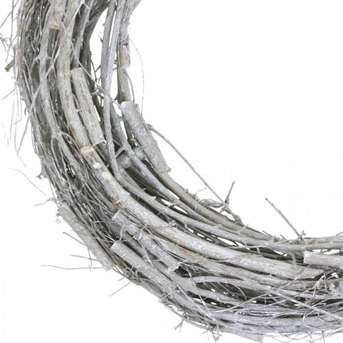 Guirnalda decorativa Ø50cm ramas de olmo blanqueado con corona de puerta de enredadera grande
