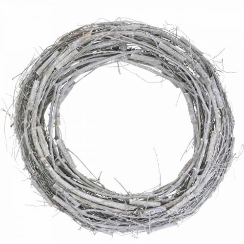 Guirnalda decorativa Ø50cm ramas de olmo blanqueado con corona de puerta de enredadera grande