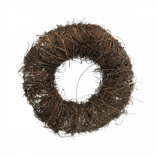 Floristik24 Corona de vid marrón oscuro Corona decorativa natural hecha de enredaderas Ø25cm