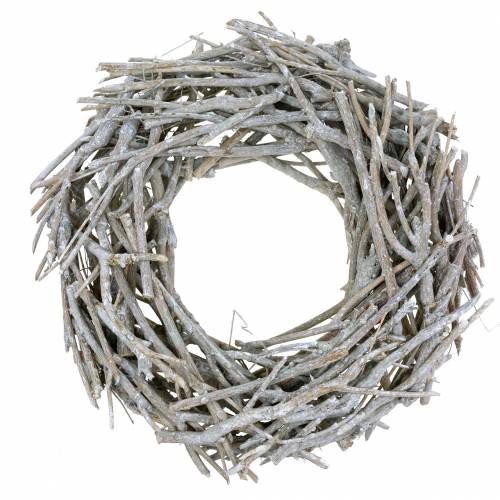 Floristik24 Corona decorativa de ramas blanco lavado Ø50cm