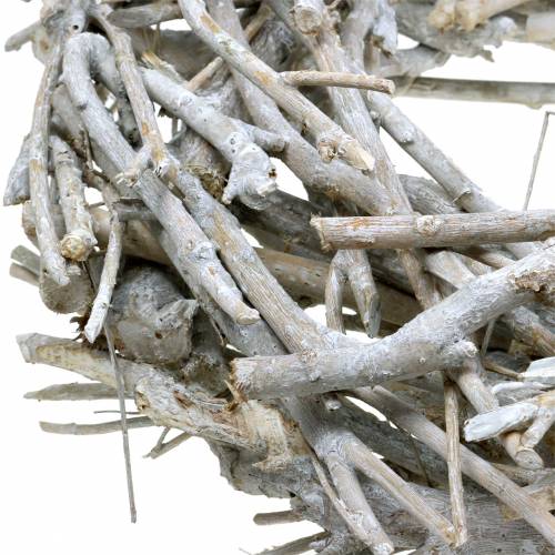 Floristik24 Corona decorativa de ramas blanco lavado Ø50cm