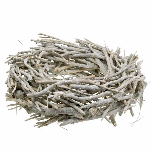 Floristik24 Corona decorativa de ramas blanco lavado Ø50cm