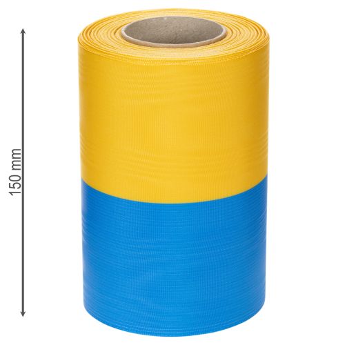 Artículo Cintas de moiré para coronas de 150 mm en azul y amarillo: cinta decorativa y de luto de primera calidad, para celebraciones, cinta para lazos.