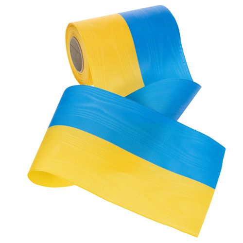 Artículo Cintas de moiré para coronas de 150 mm en azul y amarillo: cinta decorativa y de luto de primera calidad, para celebraciones, cinta para lazos.