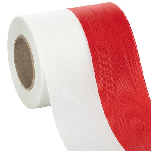 Cintas de corona moiré blancas y rojas de 100 mm comprar | Floristik24.es