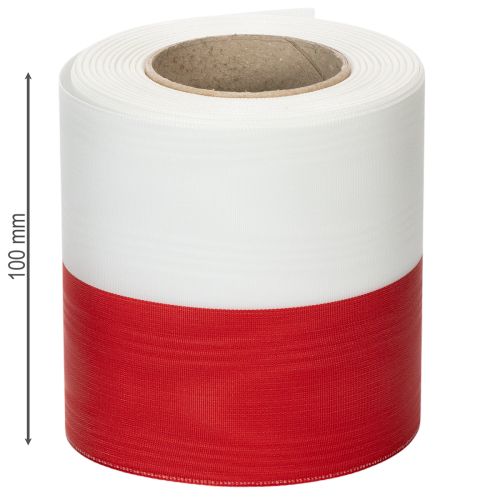 Artículo Cintas de corona moiré blancas y rojas de 100 mm