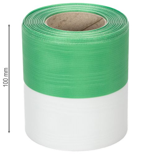 Artículo Cinta de muaré verde y blanca para corona, 100 mm x 25 m - cinta nacional, ribete de tafetán, cinta de lazo, cinta decorativa