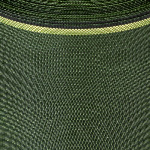 Artículo Cinta de corona verde oscuro con borde dorado, 75 mm de ancho, 25 m de largo - Ideal para cintas funerarias y arreglos florales.