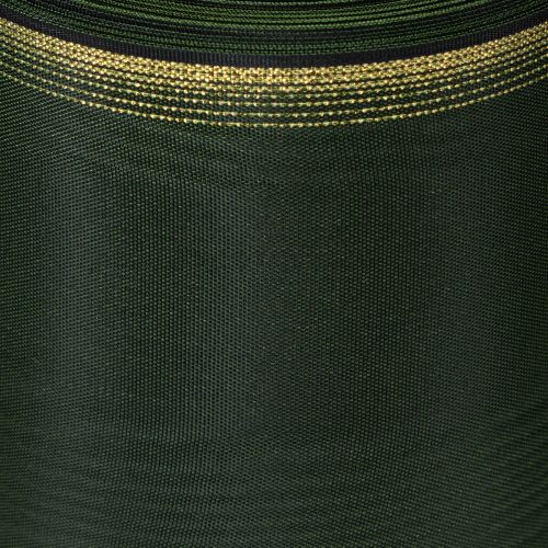 Artículo Cinta decorativa de moiré para coronas, 200 mm, verde oscuro con borde perlado y tejido de tafetán. Cinta decorativa para celebraciones y arreglos florales funerarios, 25 m.