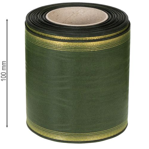 Artículo Cinta para corona moiré verde oscuro 100 mm cinta decorativa de tafetán